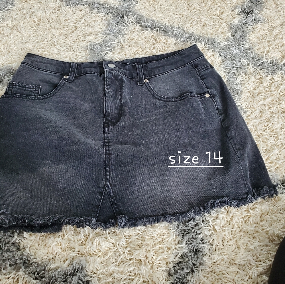 Womens  jeans skirt black